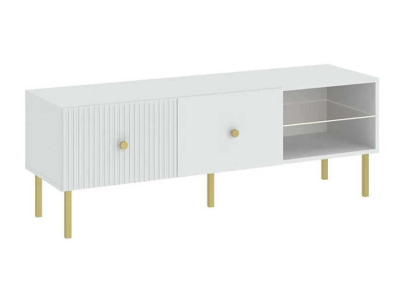 MEUBLE TV VIENA - 135 CM Blanc - Doré