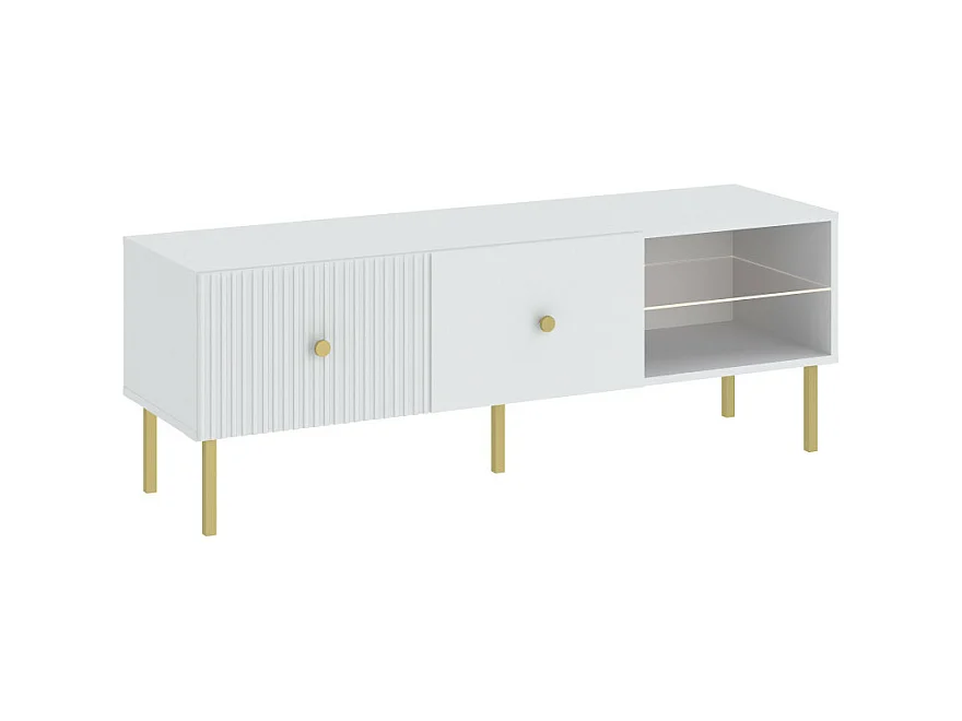 MEUBLE TV VIENA - 135 CM Blanc - Doré