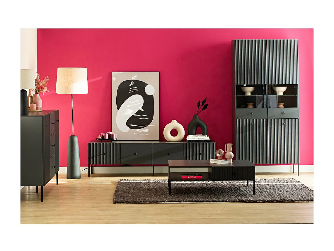 MEUBLE TV VIENA - 180 CM - 2 portes Gris