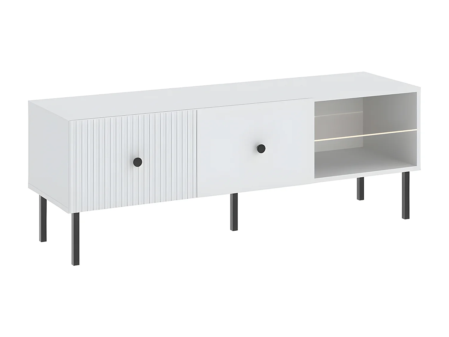 MEUBLE TV VIENA - 135 CM Blanc - Noir