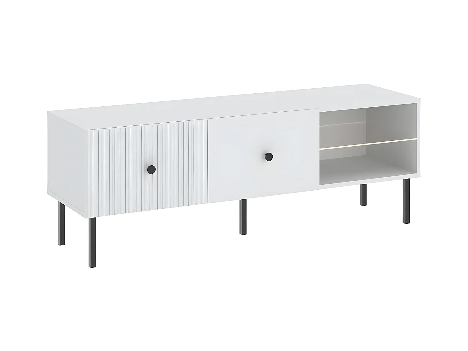 MEUBLE TV VIENA - 135 CM Blanc - Noir
