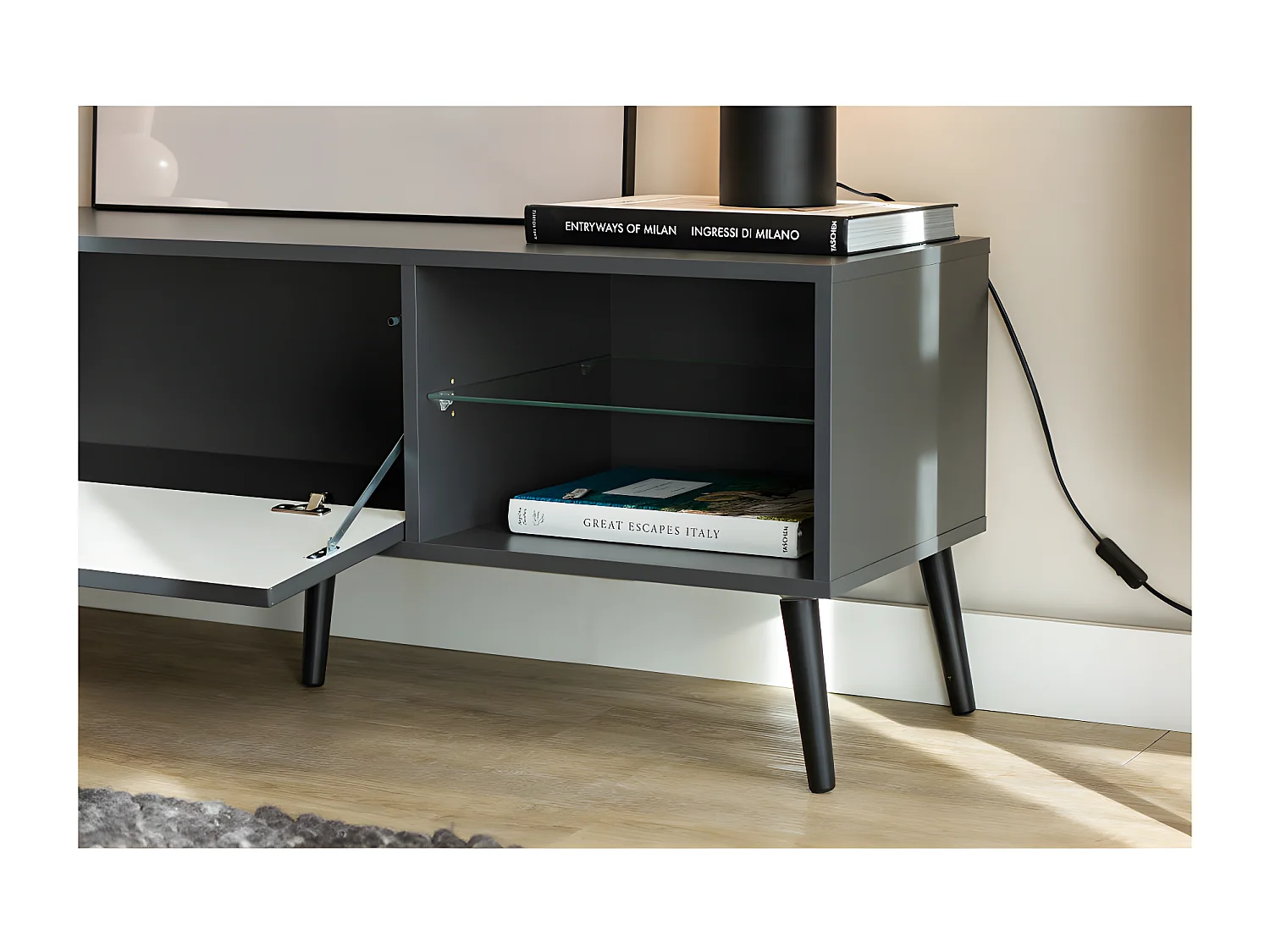 Meuble TV Barcelona - 135 cm Gris