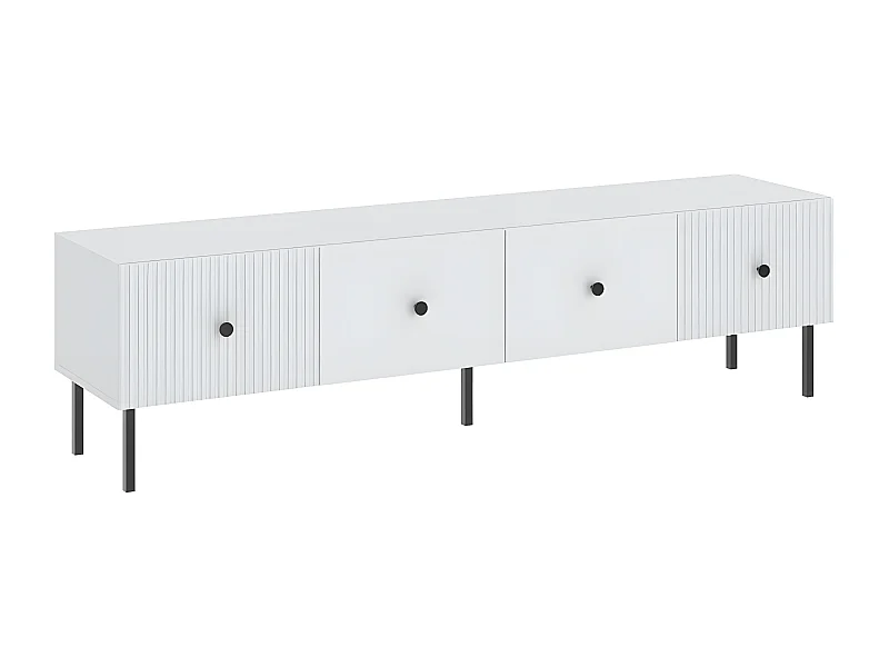 MEUBLE TV VIENA - 180 CM - 2 portes Blanc - Noir
