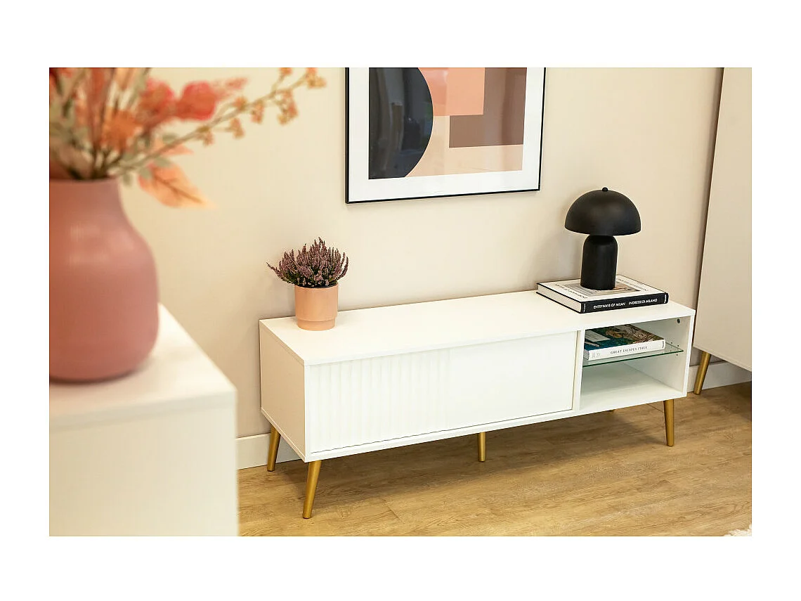 Meuble TV Barcelona - 135 cm Blanc