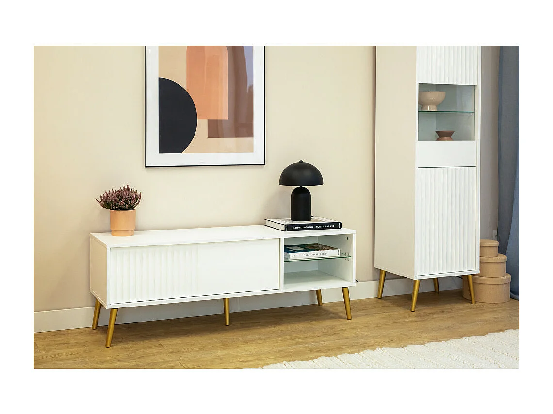 Meuble TV Barcelona - 135 cm Blanc