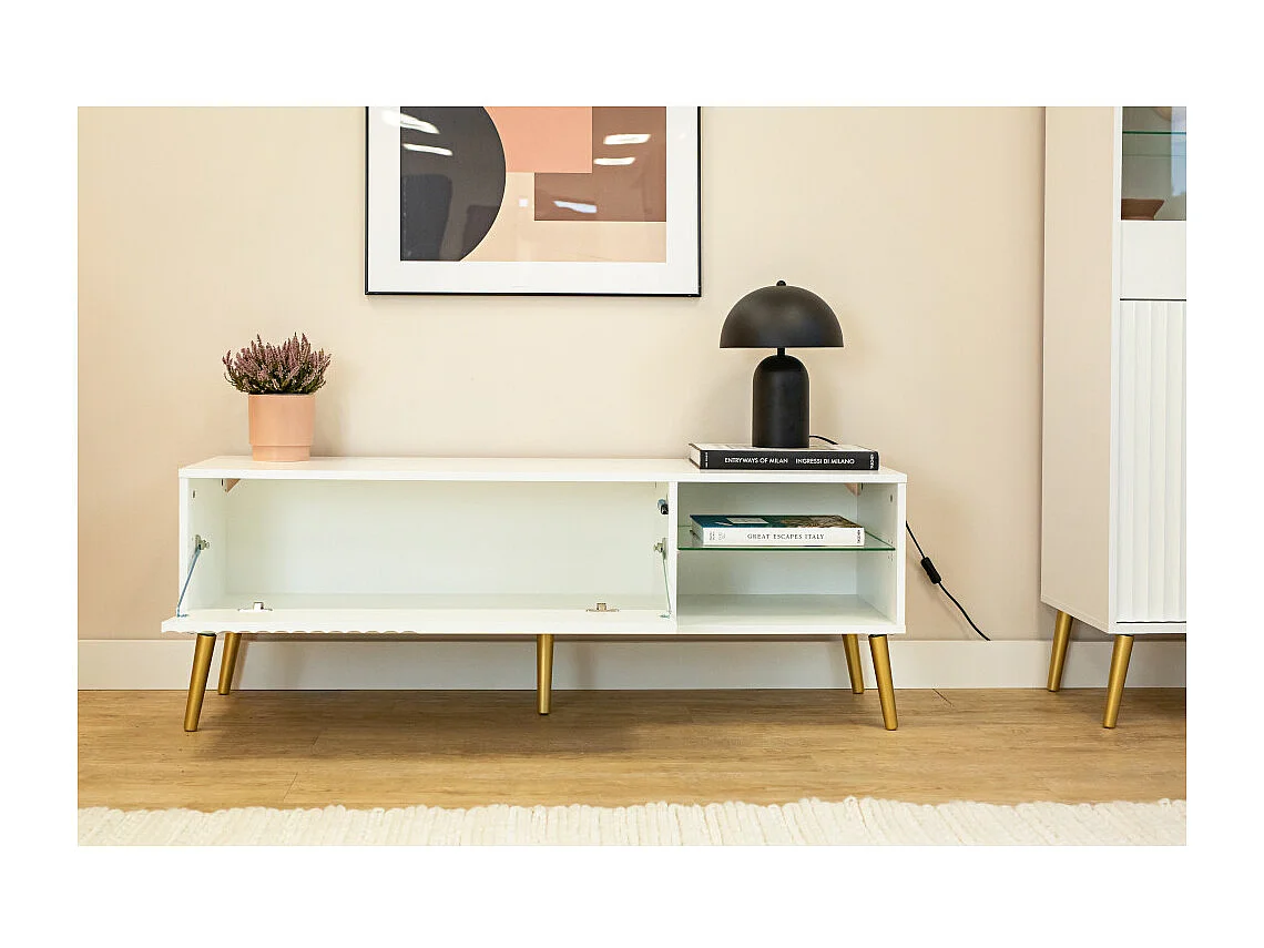 Meuble TV Barcelona - 135 cm Blanc