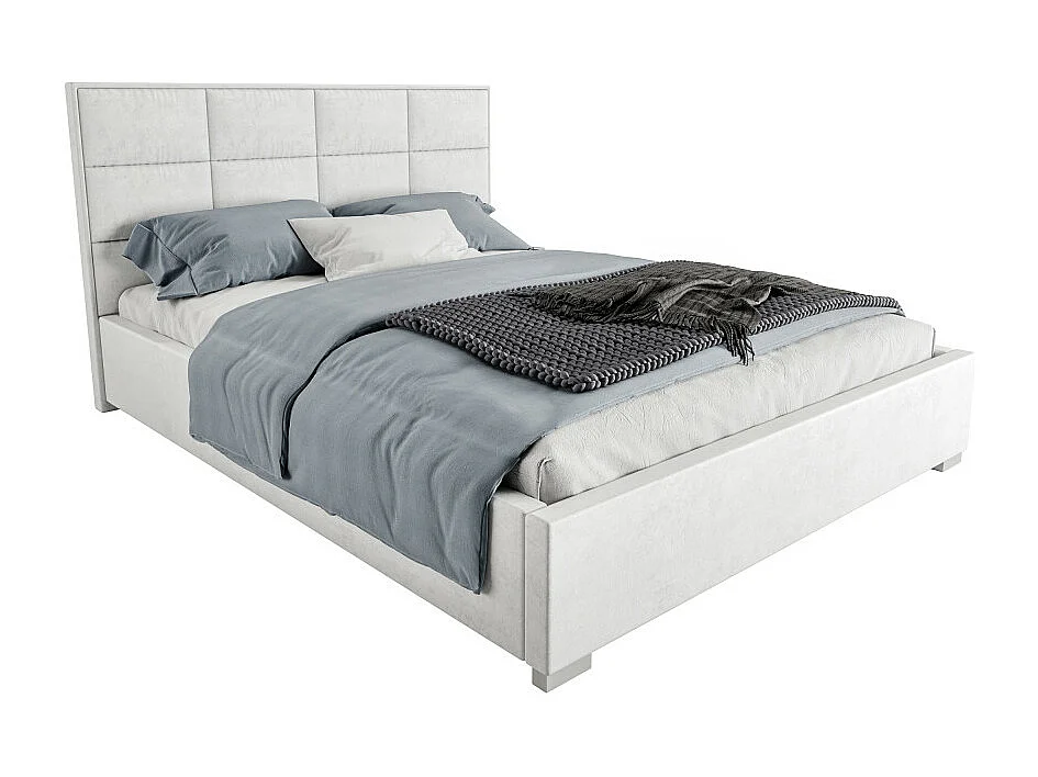 Lit coffre APOLLO 160 x 200 cm avec sommier à lattes relevable Blanc