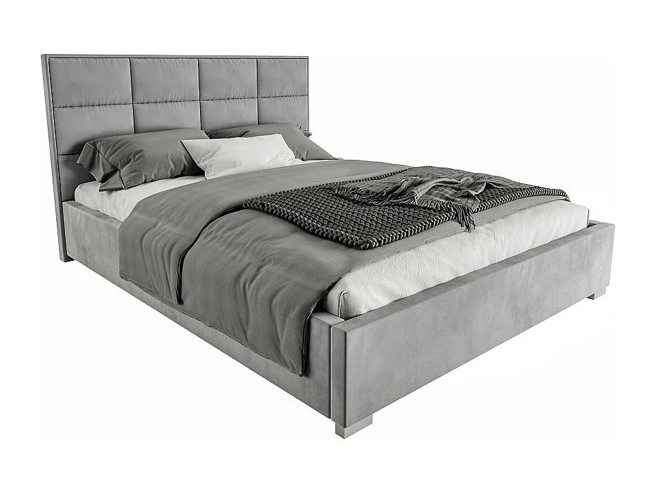 Lit coffre APOLLO 160 x 200 cm avec sommier à lattes relevable Gris Clair