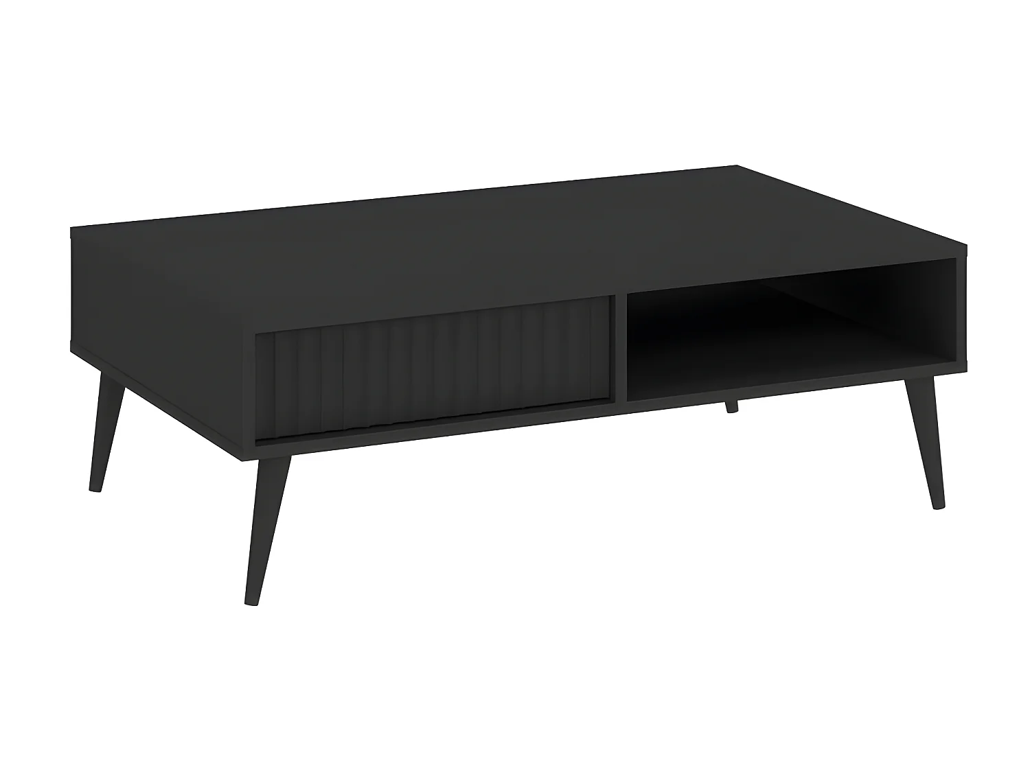 Table basse BARCELONA - 1 Tiroir - 1 Niche Gris