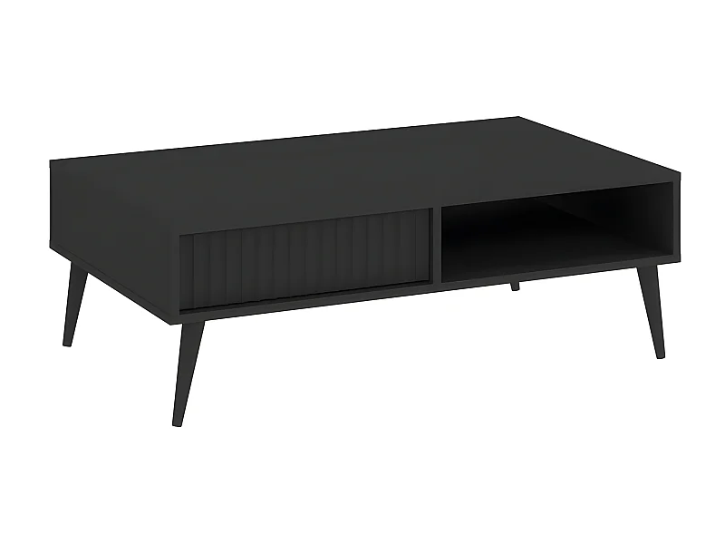 Table basse BARCELONA - 1 Tiroir - 1 Niche Gris