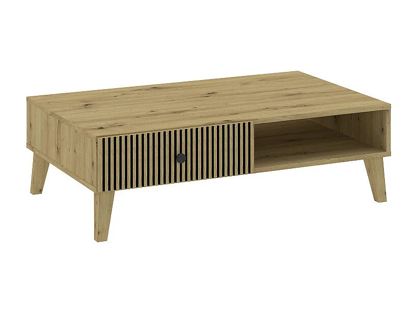 TABLE BASSE BERLIN - 1 Tiroir et 1 niche Chêne