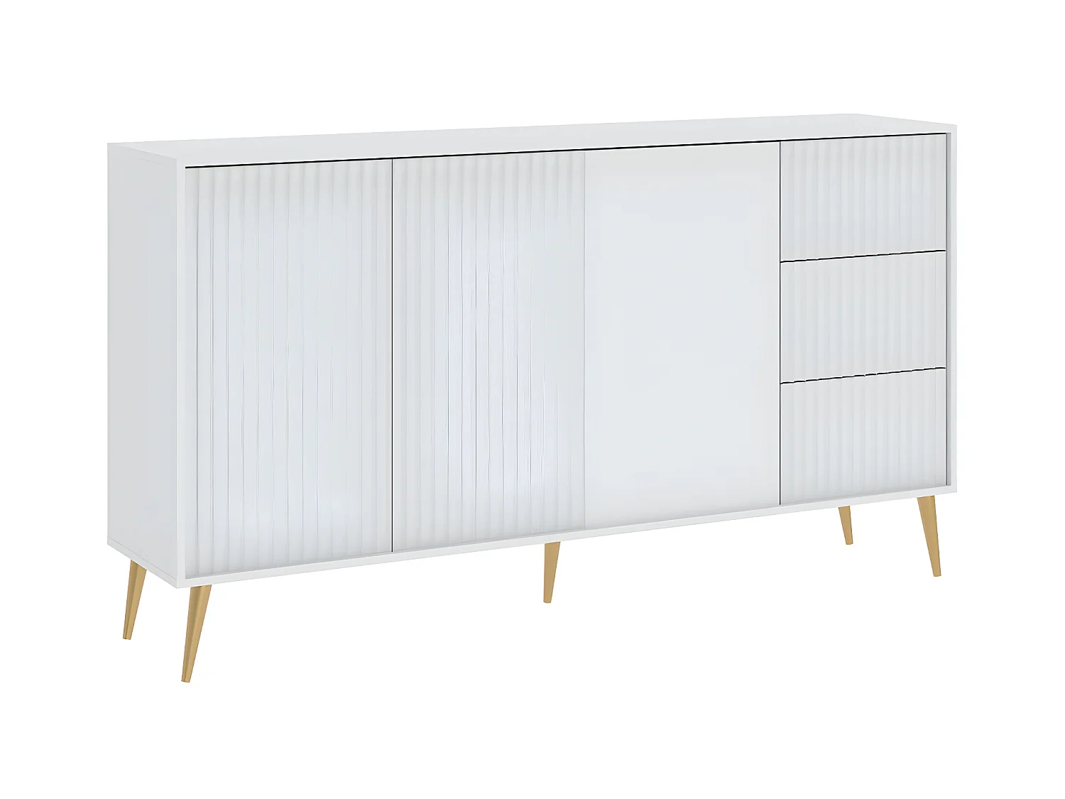 Buffet bas BARCELONA 3 Portes - 3 Tiroirs Blanc