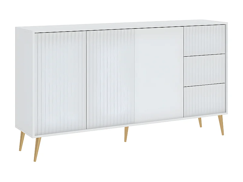 Buffet bas BARCELONA 3 Portes - 3 Tiroirs Blanc