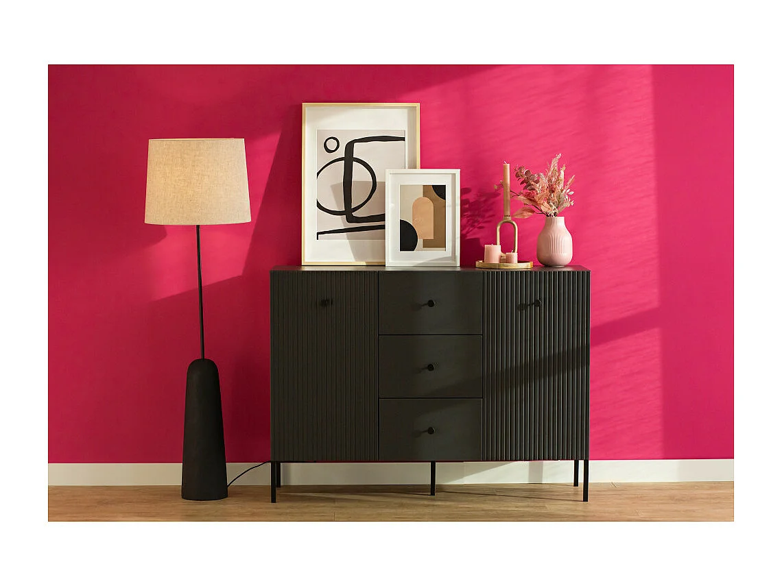 BUFFET BAS VIENA 2 Portes - 3 Tiroirs Gris