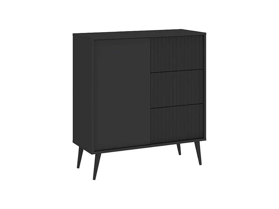 Buffet BARCELONA - 1 Porte - 3 Tiroirs Gris