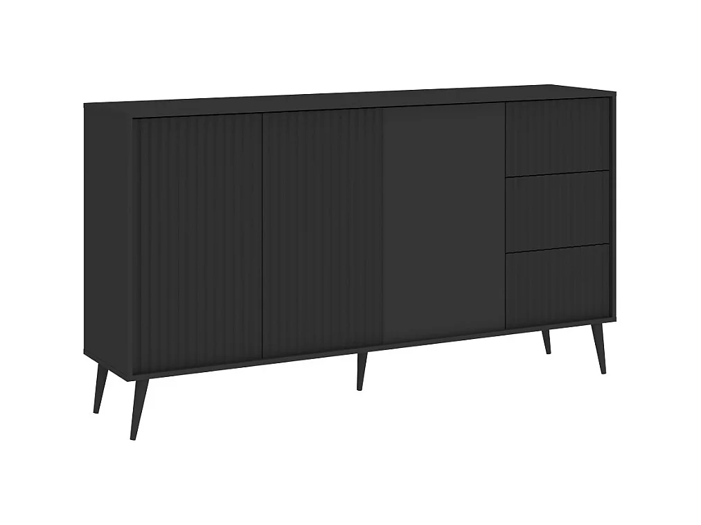 Buffet bas BARCELONA 3 Portes - 3 Tiroirs Gris