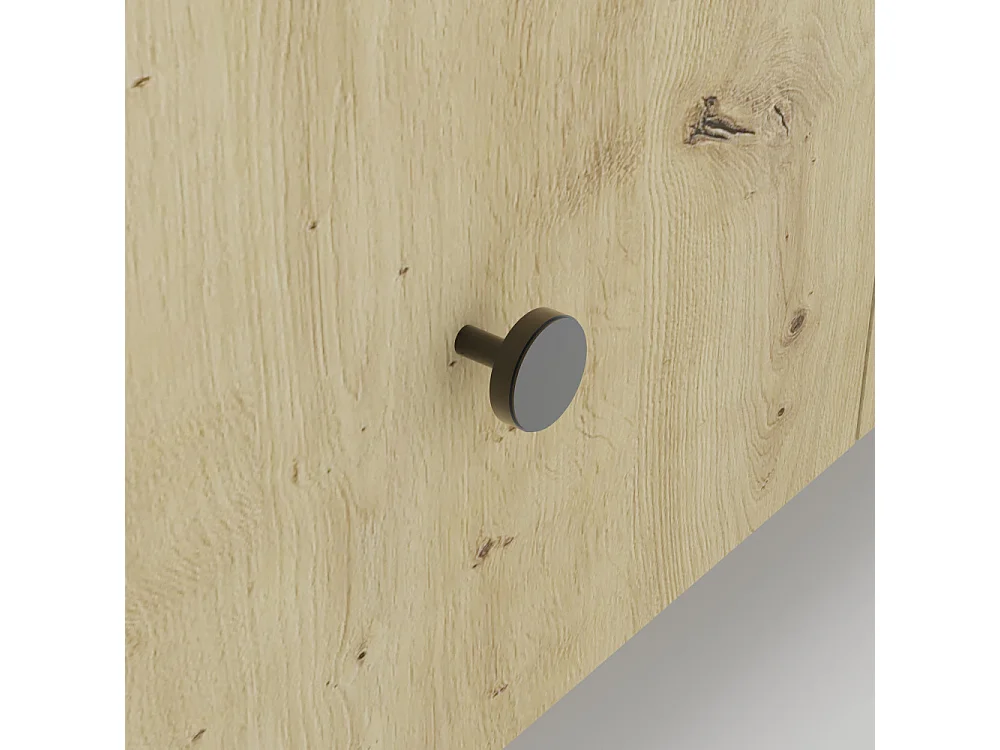 BUFFET BAS BERLIN 3 portes - 3 Tiroirs - 135 cm Chêne