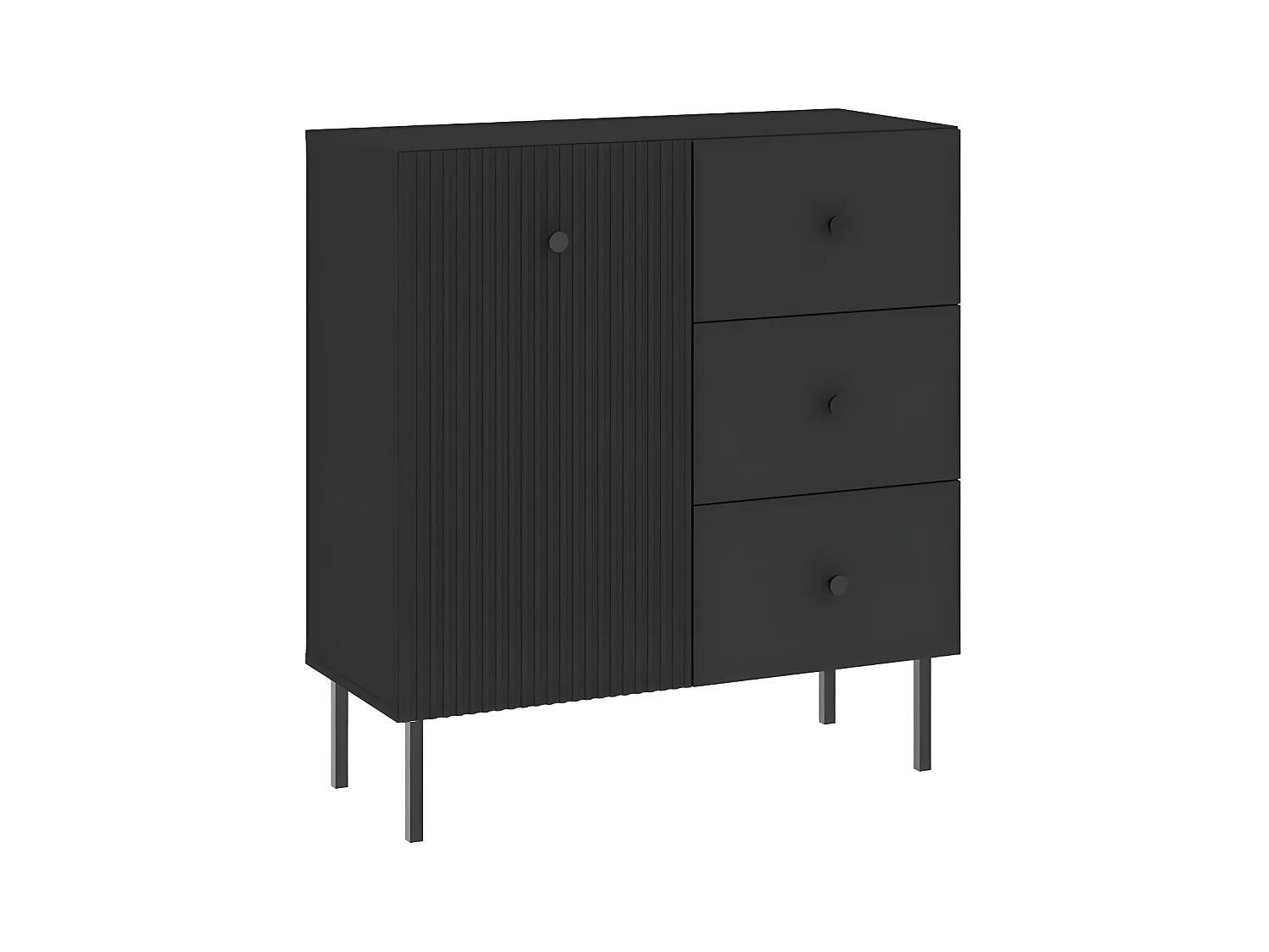 Buffet VIENA 1 Portes - 3 Tiroirs Gris