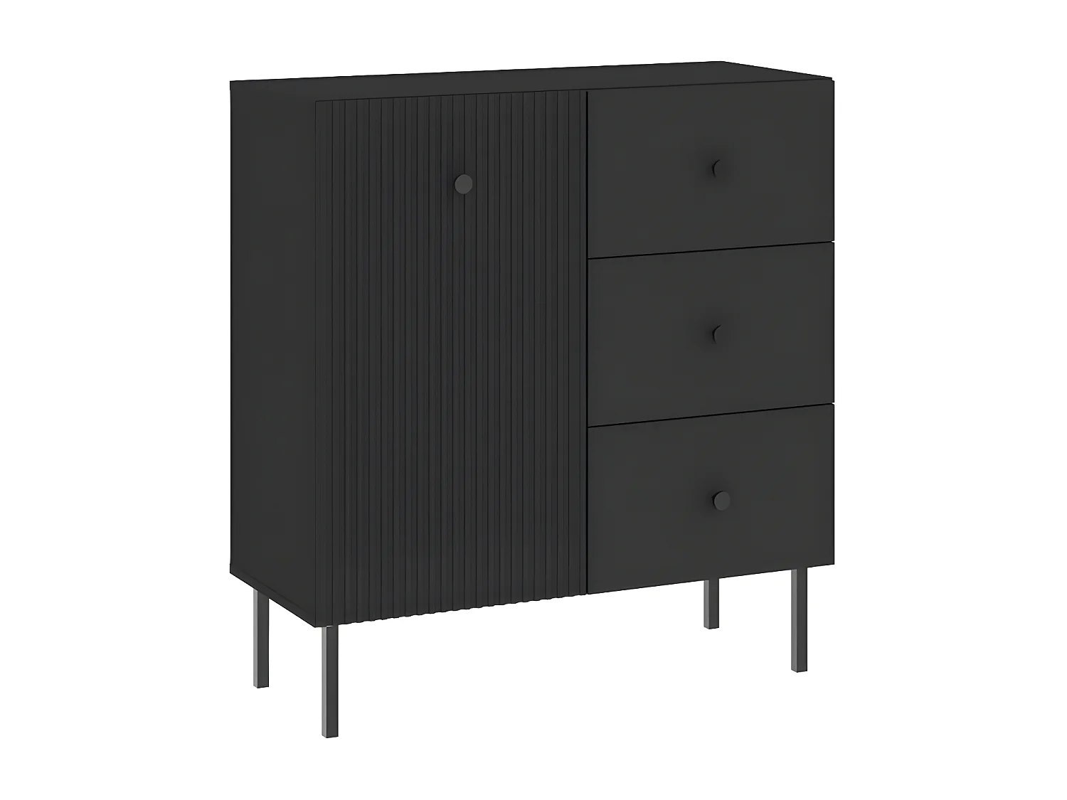 Buffet VIENA 1 Portes - 3 Tiroirs Gris