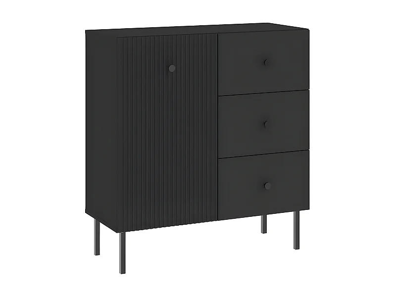 Buffet VIENA 1 Portes - 3 Tiroirs Gris