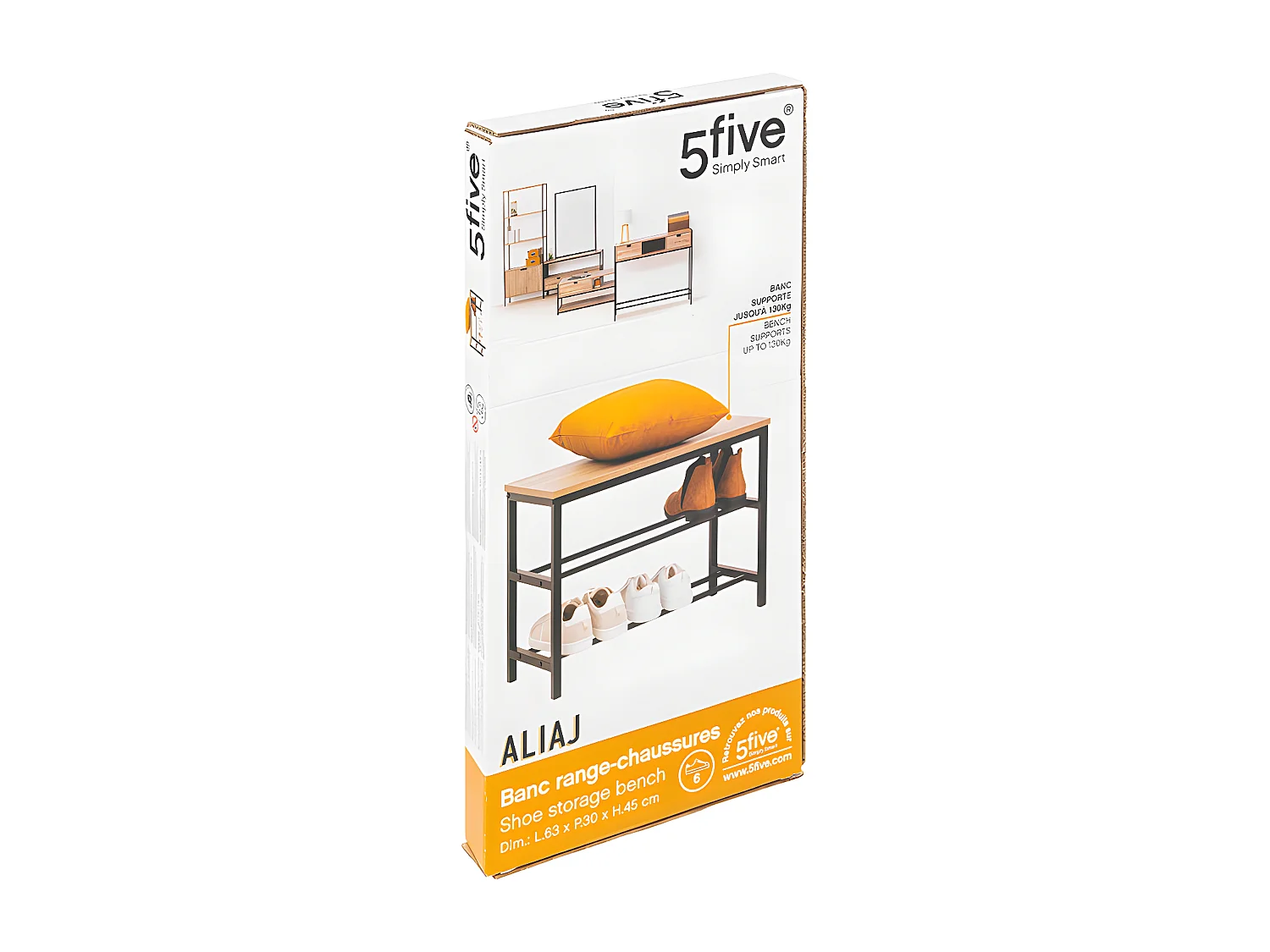 Range-chaussures et Banc avec 2 étagères de rangement