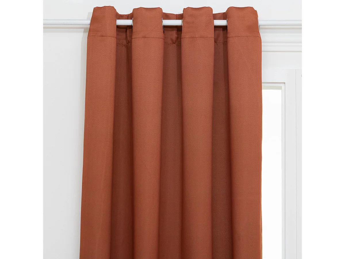 Lot de 2 Rideaux à œillet  Occultant Terracotta 140 x 260 cm