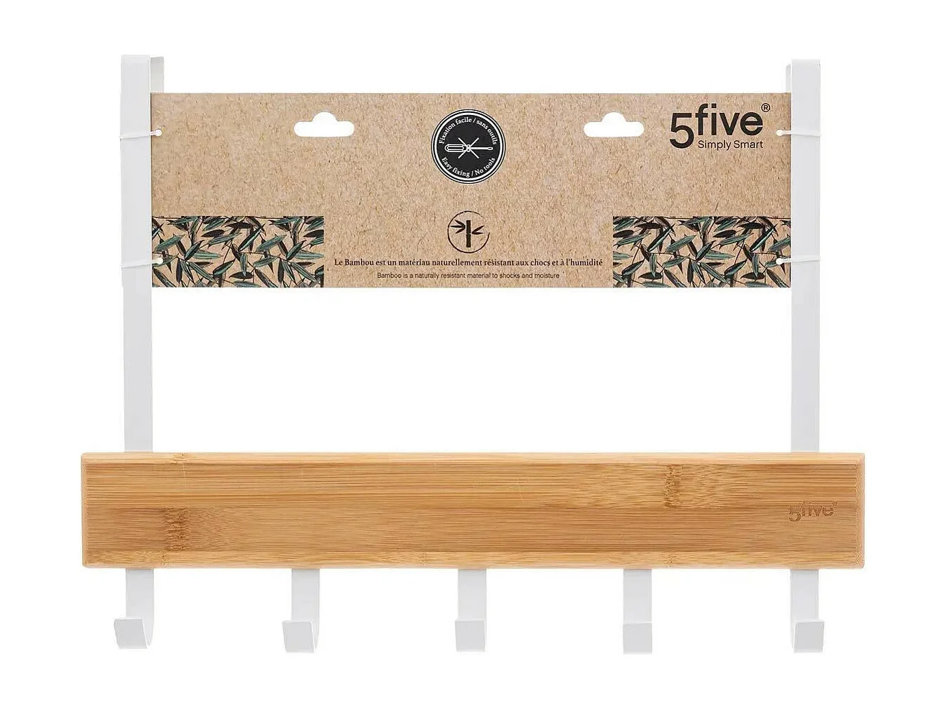 Porte-Serviettes en Bambou "Natureo" 40cm Blanc