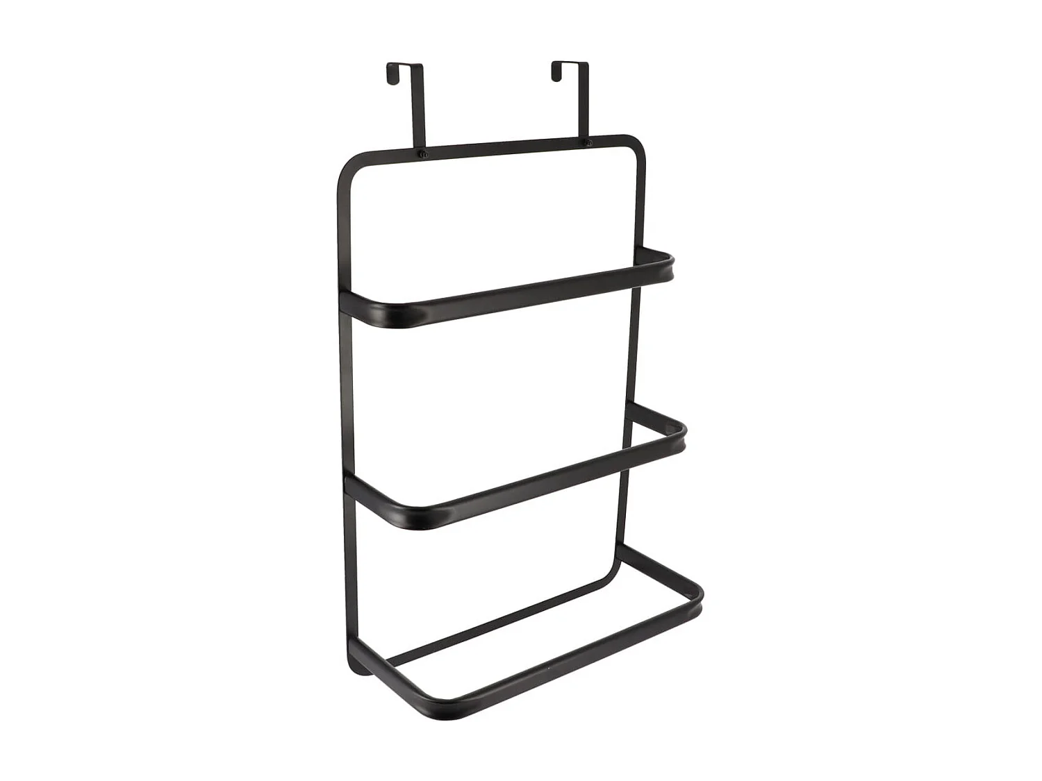 Porte-serviettes 3 barres en métal noir à suspendre sur porte