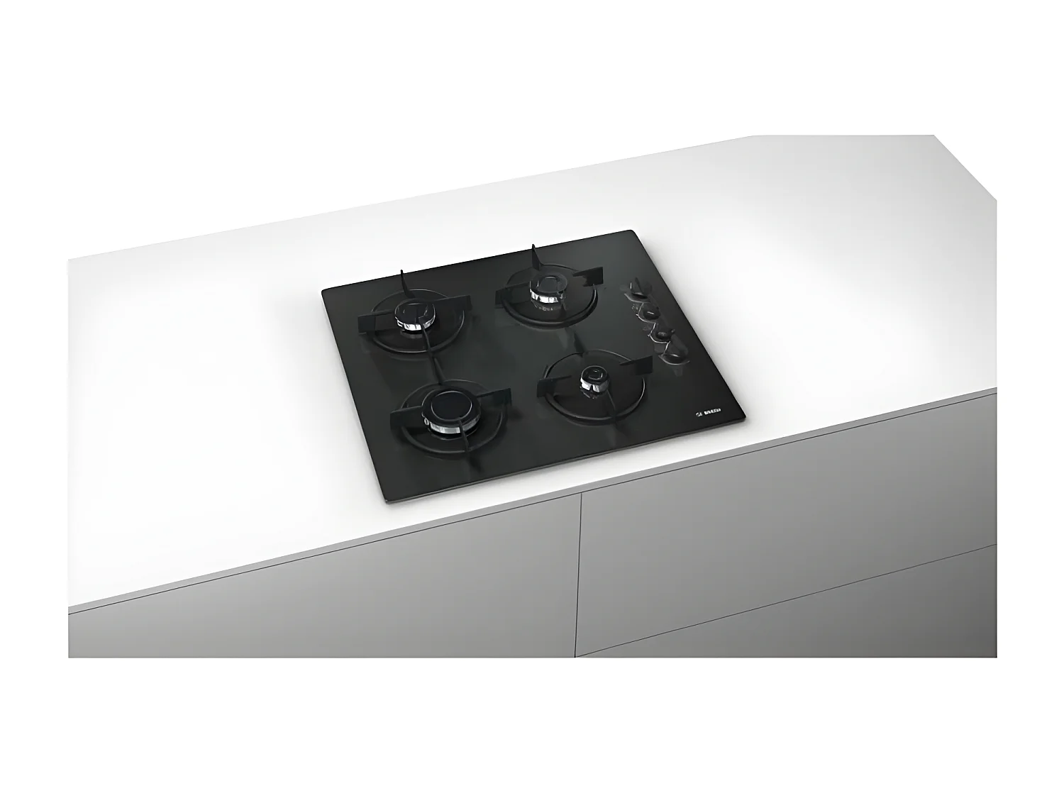 BOSCH POP6B6B10 Table de cuisson gaz - 4 foyers - 7400W - L56 x P48cm - Revetement verre trempe - Noir