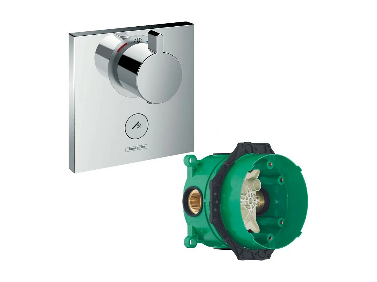 HANSGROHE Facade pour mitigeur encastré ShowerSelect haut débit sortie permanente robinet d'arrêt avec Corps encastré