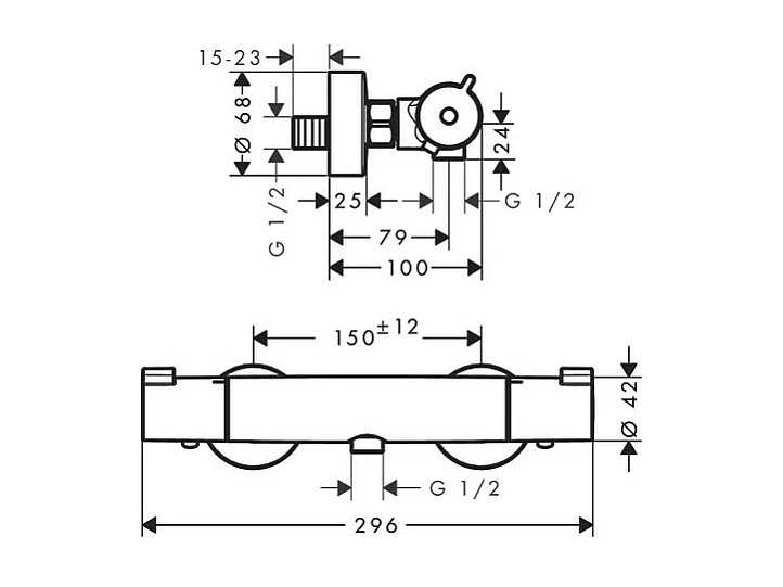 Mitigeur douche thermostatique HANSGROHE Ecostat 1001 CL chromé