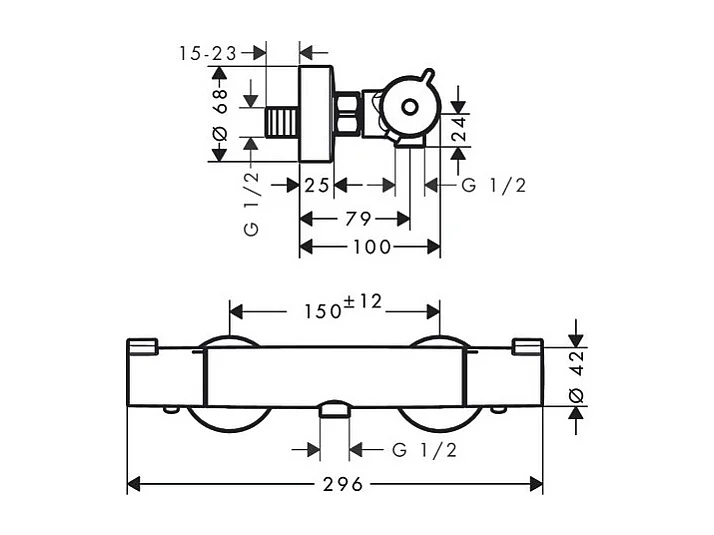Mitigeur douche thermostatique HANSGROHE Ecostat 1001 CL chromé