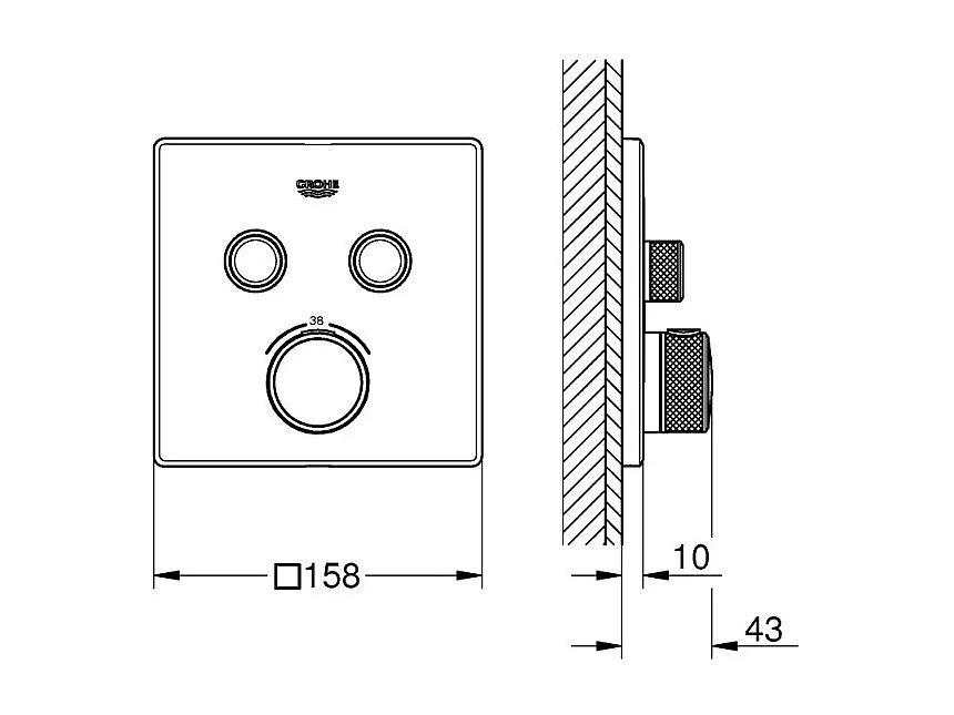 GROHE - Grohtherm SmartControl Mezclador termostático empotrable 2 salidas
