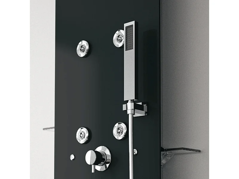 Colonne de douche hydromassante  KINEDO Aquaglass Noir