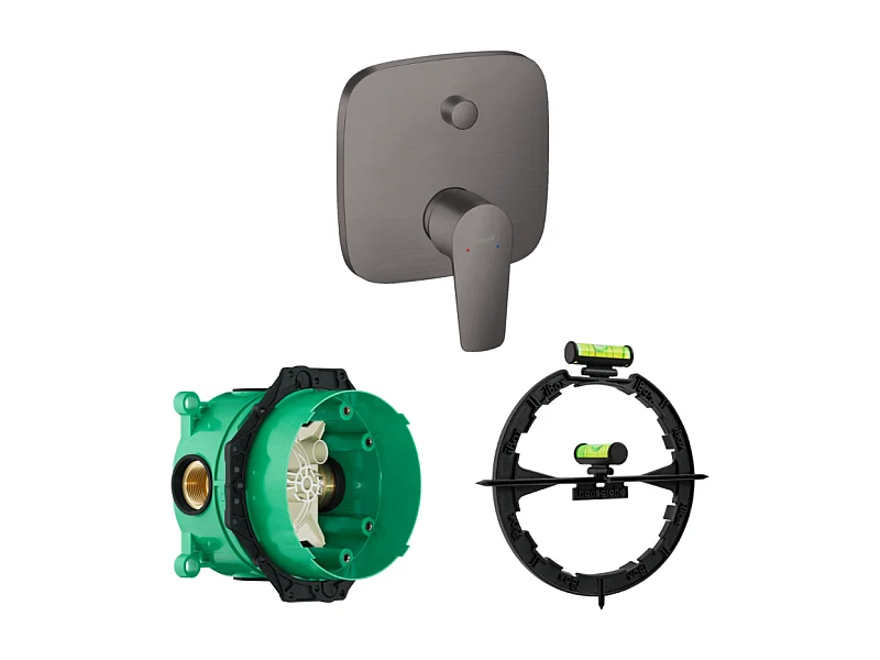 HANSGROHE Façade Talis E mitigeur bain douche encastré Noir Chromé brossé avec corps encastré et outil