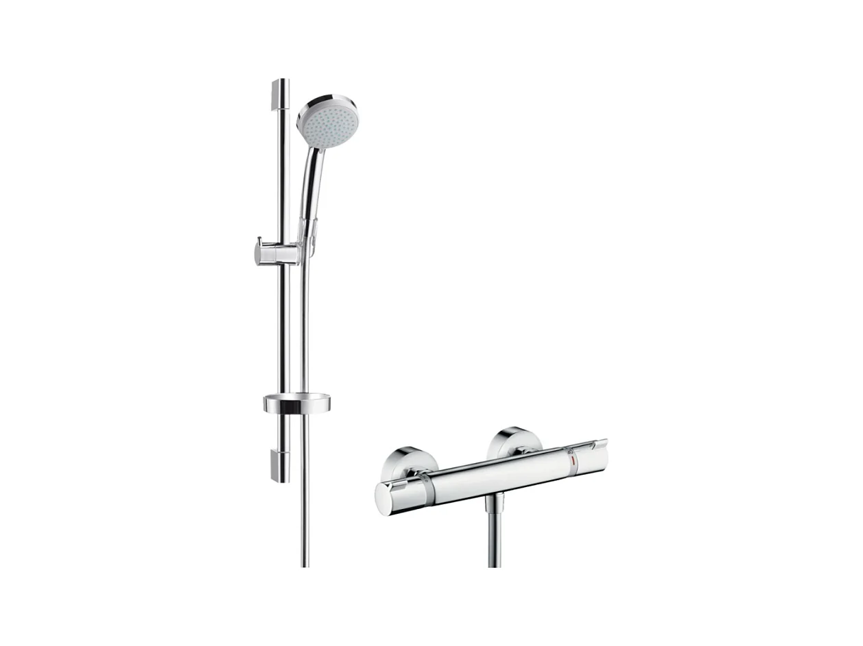 HANSGROHE Conjunto de ducha Croma + termostático Vario, barra 65cm