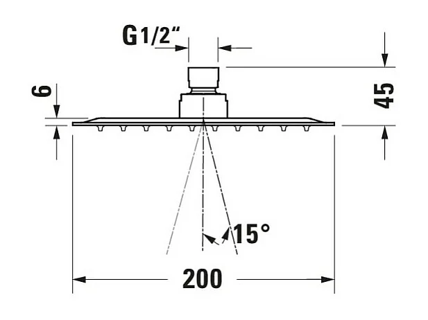 Douche de tête carrée DURAVIT Universal 20 cm chromé