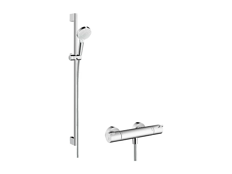 Pack mitigeur douche thermostatique HANSGROHE Ecostat 1001 CL + Barre et pommeau de douche Crometta Vario 2 jets Chromé