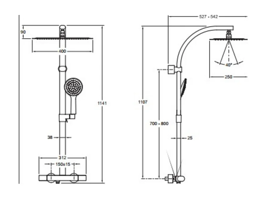 Colonne de douche Oblo design  Jacob Delafon