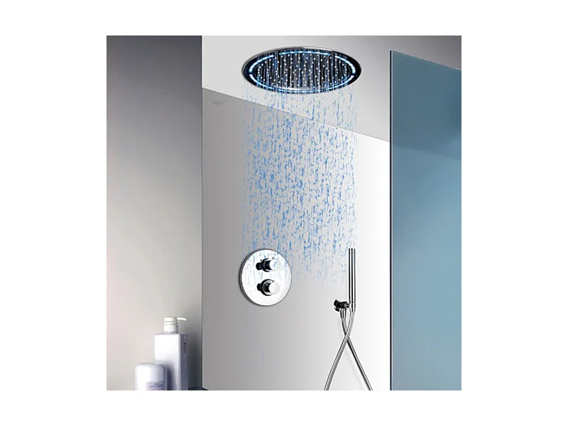 Païni : Ensemble thermostatique à encastrer Rain Light Techno