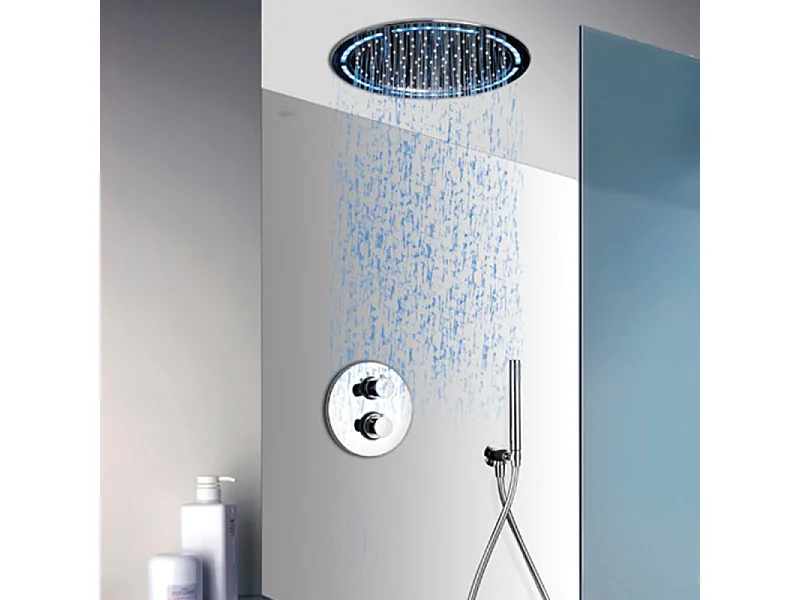 Païni : Ensemble thermostatique à encastrer Rain Light Techno