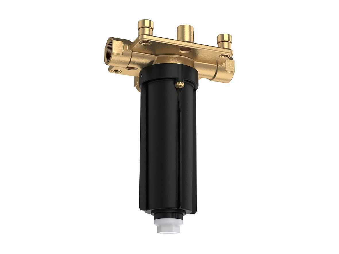 Douche de tête 460 1jet avec raccord plafond noir/chromé  + Corps d'encastrement pour douche de tête avec raccord plafond