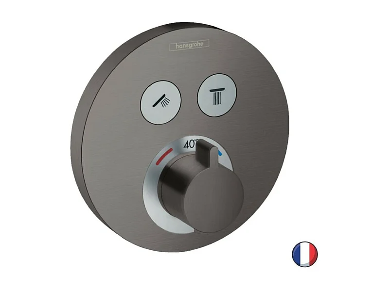 HANSGROHE ShowerSelect S frente para mezclador termostático empotrado negro cromo cepillado