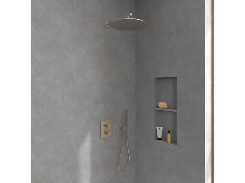 Mitigeur thermostatique encastré 2 voies VILLEROY ET BOCH Universal rectangle Brushed Nickel Matt