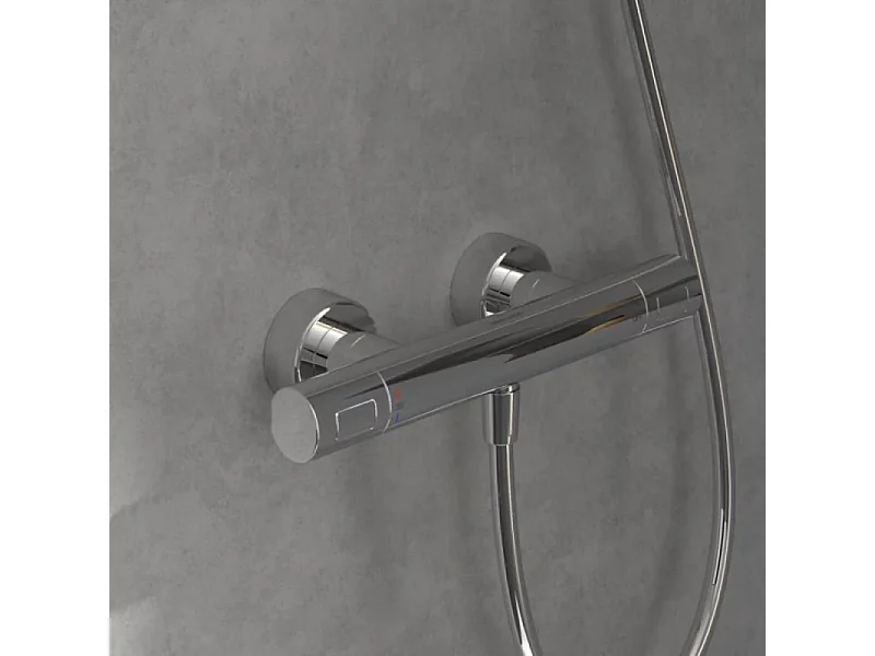 Mitigeur douche thermostatique VILLEROY ET BOCH Universal rond Brushed Nickel Matt