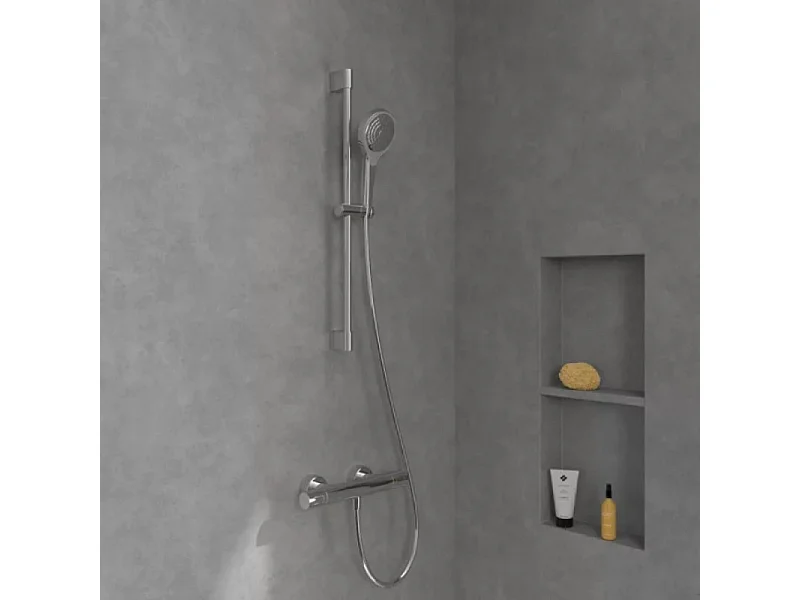 Mitigeur douche thermostatique VILLEROY ET BOCH Universal rond Brushed Nickel Matt
