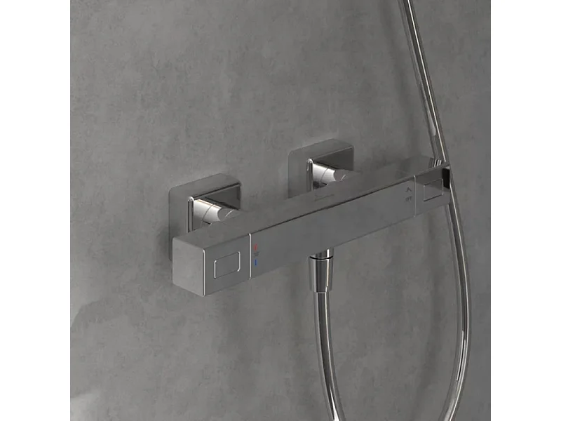 Mezclador termostático de ducha VILLEROY ET BOCH Universal Grifería rectangular Níquel Cepillado Mate