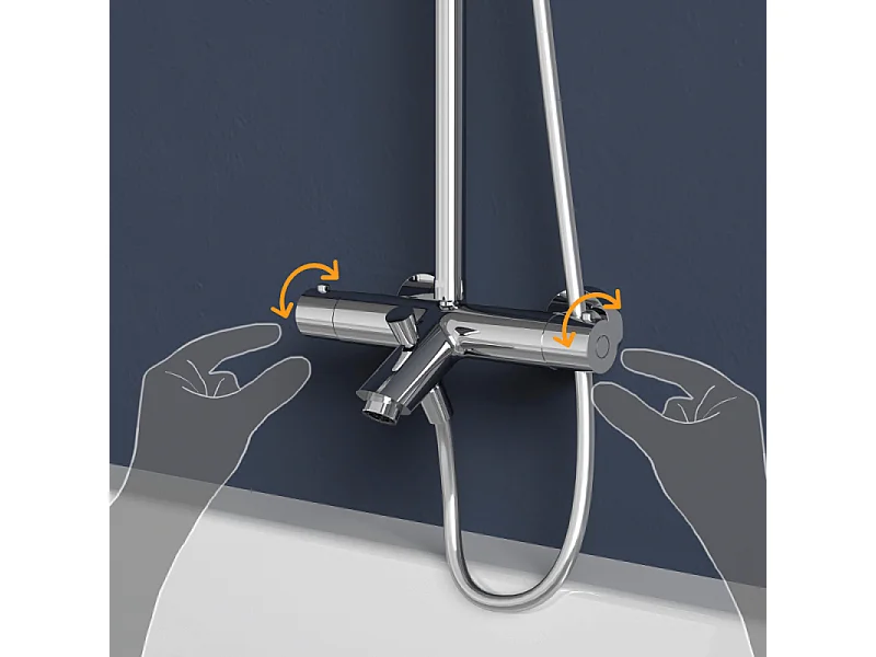 Colonne bain douche thermostatique VitrA Aquaheat Bliss 250 B