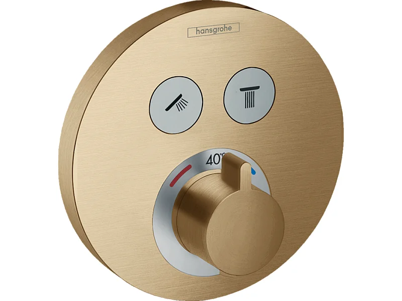 HANSGROHE Facade pour mitigeur thermostatique encastré ShowerSelect S avec 2 fonctions bronze brossé  avec Corps encastré