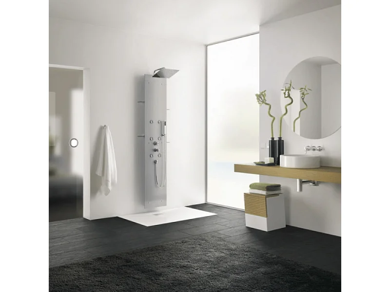 Colonne de douche hydromassante KINEDO Aquaglass Acier